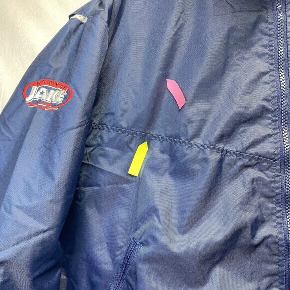 Wave One Windbreaker Rain Jacket Full Front Zipper Men Medium Blue Zip Pockets - Picture 2 of 16